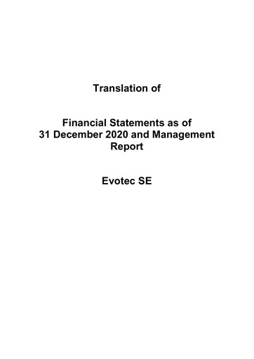 Thumbnail Evotec Financial Statement 2020