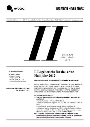 Thumbnail Evotec Half-year Report 2012-h1