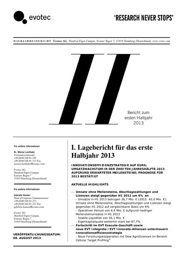 Thumbnail Evotec Half-year Report 2013-h1