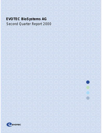 Miniature Evotec Rapport semestriel 2000-h1