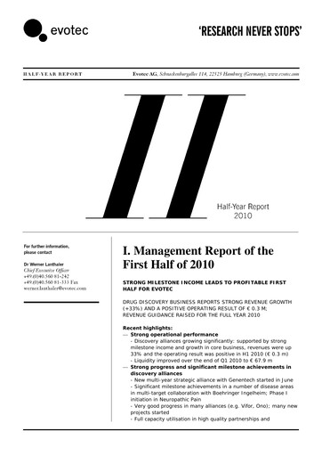 Miniature Evotec Rapport semestriel 2010-h1