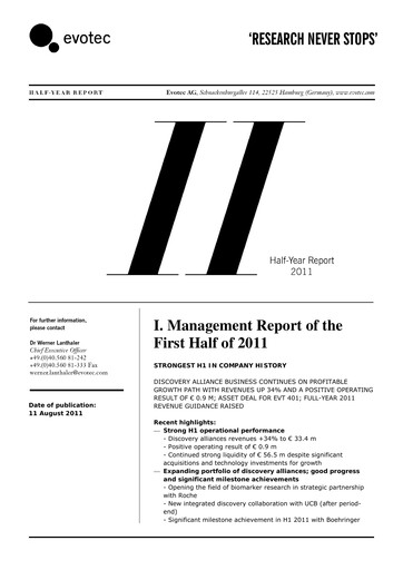 Miniature Evotec Rapport semestriel 2011-h1
