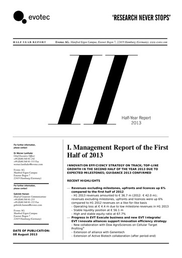 Miniature Evotec Rapport semestriel 2013-h1