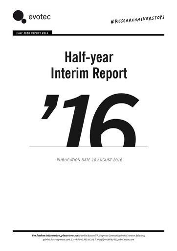 Miniature Evotec Rapport semestriel 2016-h1
