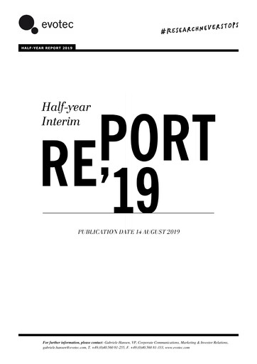 Miniature Evotec Rapport semestriel 2019-h1
