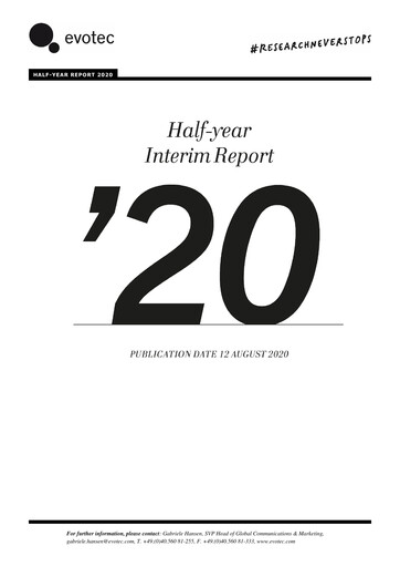 Miniature Evotec Rapport semestriel 2020-h1