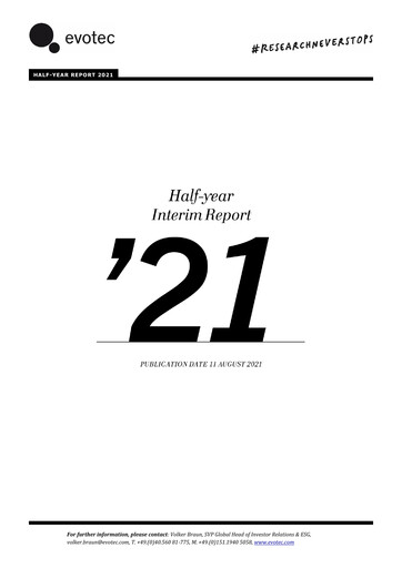 Miniature Evotec Rapport semestriel 2021-h1