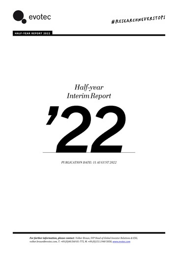 Miniature Evotec Rapport semestriel 2022-h1