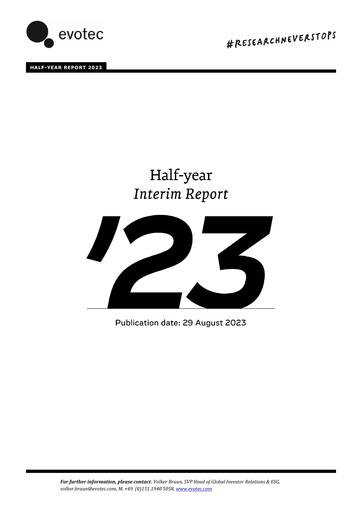 Miniature Evotec Rapport semestriel 2023-h1