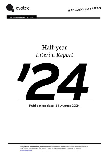 Miniature Evotec Rapport semestriel 2024-h1