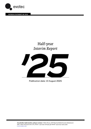 Miniature Evotec Rapport semestriel 2025-h1