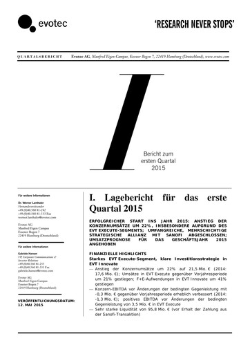 Thumbnail Evotec Quarterly Report 2015-q1