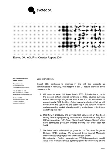 Thumbnail Evotec Quarterly Report 2004-q1