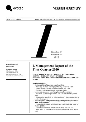 Thumbnail Evotec Quarterly Report 2010-q1