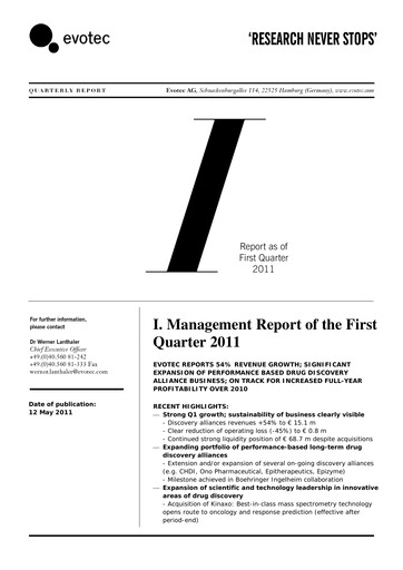 Thumbnail Evotec Quarterly Report 2011-q1