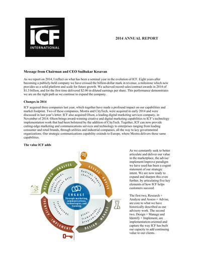 Miniature ICF International Rapport annuel 2014