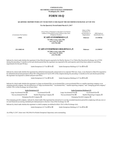 Thumbnail Icahn Enterprises
 Quarterly Report 2017-q1