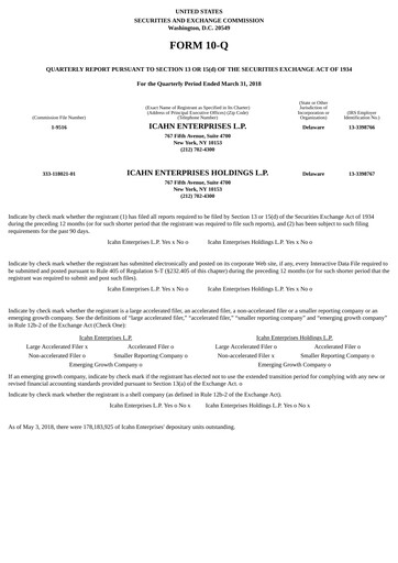 Thumbnail Icahn Enterprises
 Quarterly Report 2018-q1