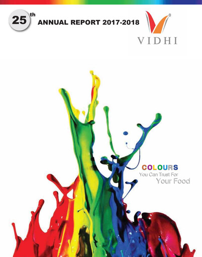 Thumbnail Vidhi Specialty Food
 Annual Report 2017-2018