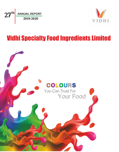 Thumbnail Vidhi Specialty Food
 Annual Report 2019-2020