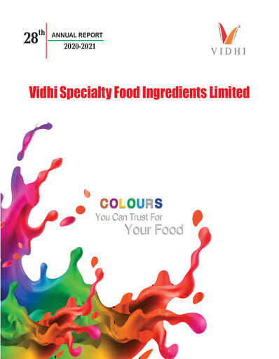 Thumbnail Vidhi Specialty Food
 Annual Report 2020-2021