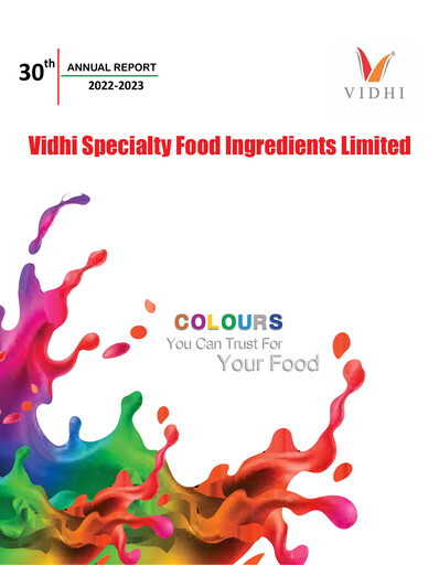 Thumbnail Vidhi Specialty Food
 Annual Report 2022-2023