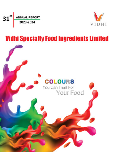 Thumbnail Vidhi Specialty Food
 Annual Report 2023-2024