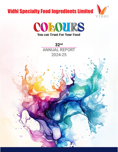 Thumbnail Vidhi Specialty Food
 Annual Report 2024-2025