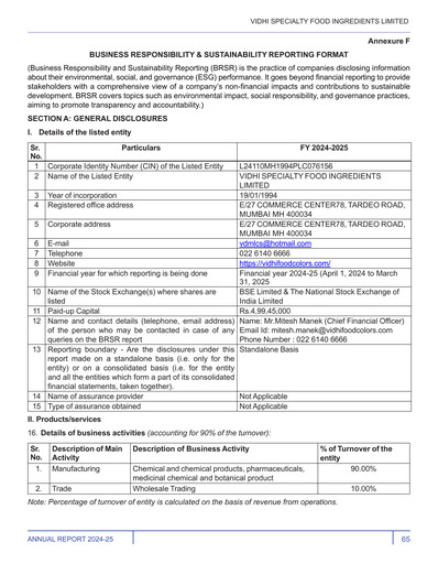 Thumbnail Vidhi Specialty Food
 ESG Report 2024-2025