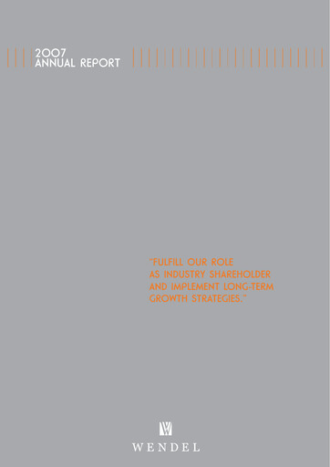 Thumbnail Wendel Annual Report 2007