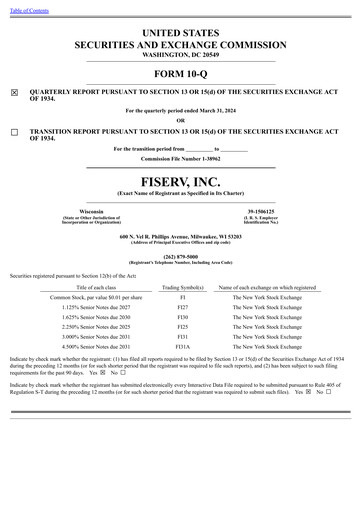 Miniature Fiserv Rapport trimestriel 2024-q1