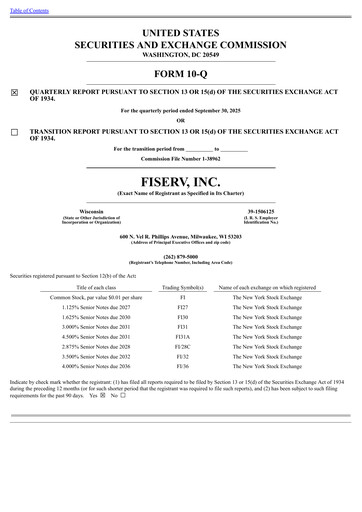 Miniature Fiserv Rapport trimestriel 2025-q3