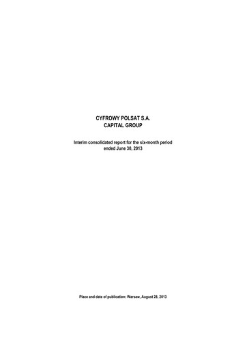Thumbnail Cyfrowy Polsat
 Half-year Report 2013-h1