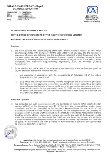 Thumbnail Anup Engineering
 Financial Report 2021-2022