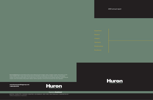 Miniature Huron Consulting Rapport annuel 2005