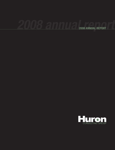 Miniature Huron Consulting Rapport annuel 2008