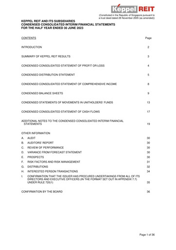 Thumbnail Keppel REIT
 Half-year Report 2023-h1