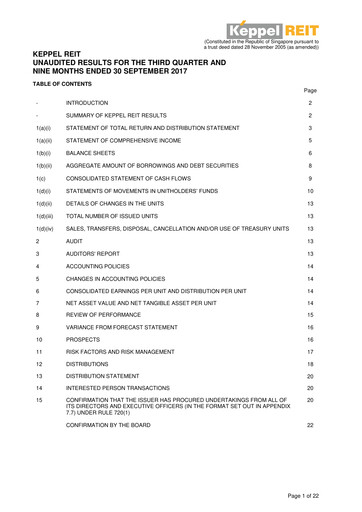 Thumbnail Keppel REIT
 Quarterly Report 2017-q3
