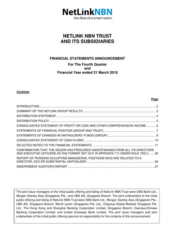 Thumbnail NetLink Trust Financial Statement fy2019