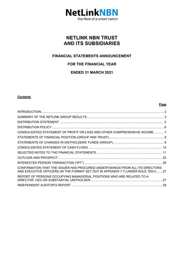 Thumbnail NetLink Trust Financial Statement fy2021