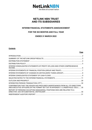 Thumbnail NetLink Trust Financial Statement fy2022