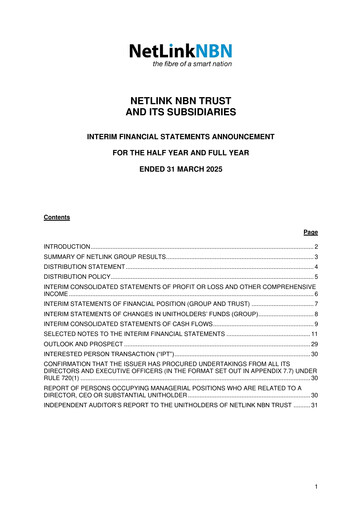 Thumbnail NetLink Trust Financial Statement fy2025