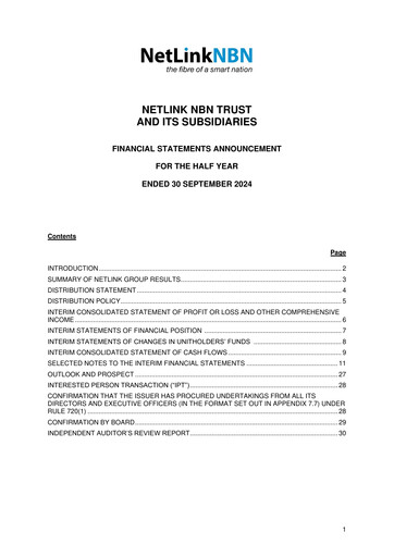 Thumbnail NetLink Trust Half-year Report fy2025