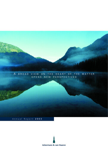 Thumbnail Ackermans & Van Haaren Annual Report 2003