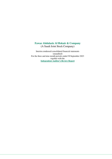 Vorschaubild Cenomi Retail (Fawaz Abdulaziz Al Hokair & Company) Finanzmitteilung 2023-q3