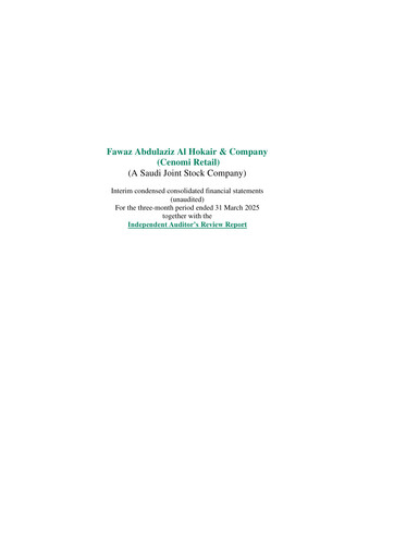 Vorschaubild Cenomi Retail (Fawaz Abdulaziz Al Hokair & Company) Finanzmitteilung 2025-q1