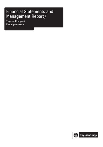 Thumbnail Thyssenkrupp Financial Statement 2009