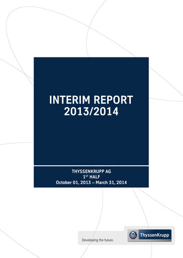 Thumbnail Thyssenkrupp Half-year Report 2014-h1