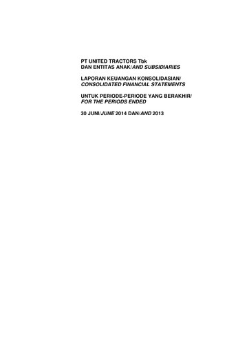 Thumbnail United Tractors
 Half-year Report 2014-h1