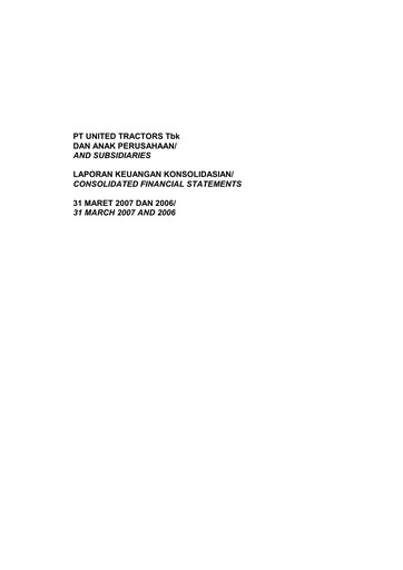 Thumbnail United Tractors
 Quarterly Report 2007-q1